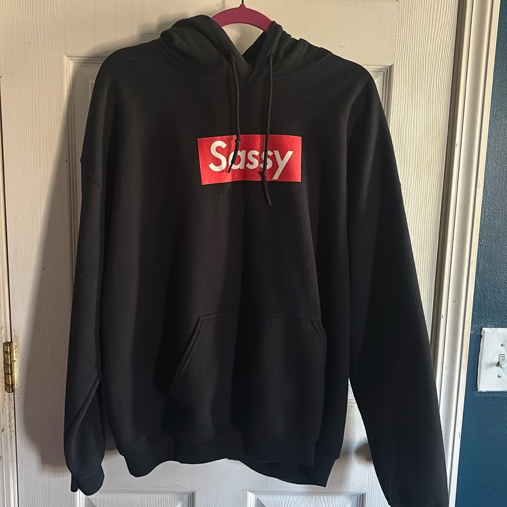 “Sassy” black comfy hoodie